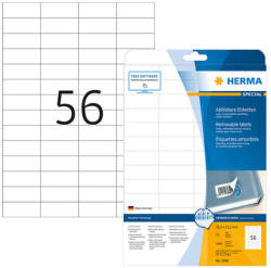 Herma 52, 5*21, 2 mm-es Herma A4 íves etikett címke, fehér színű (25 ív/doboz) (HERMA 5080) - dunasp