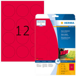 Herma 60 mm-es Herma A4 íves etikett címke, neon piros színű (20 ív/doboz) (HERMA 5156) - dunasp