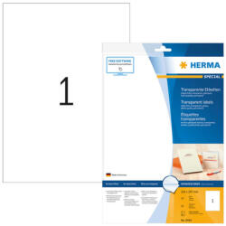 HERMA 210*297 mm-es Herma A4 íves etikett címke, átlátszó (víztiszta), (10 ív/doboz) (HERMA 8964)