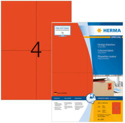 Herma 105*148 mm-es Herma A4 íves etikett címke, piros színű (100 ív/doboz) (HERMA 4397) - dunasp