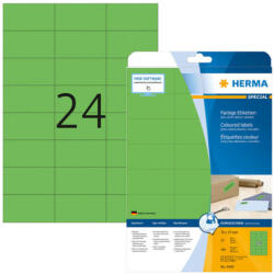 Herma 70*37 mm-es Herma A4 íves etikett címke, zöld színű (20 ív/doboz) (HERMA 4469) - dunasp