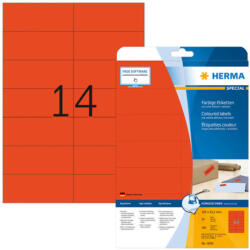 Herma 105*42, 3 mm-es Herma A4 íves etikett címke, piros színű (20 ív/doboz) (HERMA 5059) - dunasp