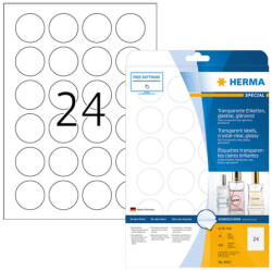HERMA 40 mm-es Herma A4 íves etikett címke, átlátszó (víztiszta), (25 ív/doboz) (HERMA 8023)
