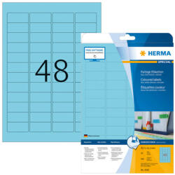 Herma 45, 7*21, 2 mm-es Herma A4 íves etikett címke, kék színű (20 ív/doboz) (HERMA 4368) - cimke-nyomtato