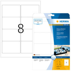 Herma 96*63, 5 mm-es Herma A4 íves etikett címke, fehér színű (25 ív/doboz) (HERMA 4907) - cimke-nyomtato