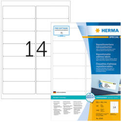 Herma 99, 1*38, 1 mm-es Herma A4 íves etikett címke, fehér színű (100 ív/doboz) (HERMA 10310) - cimke-nyomtato
