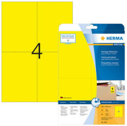 Herma 105*148 mm-es Herma A4 íves etikett címke, sárga színű (20 ív/doboz) (HERMA 4561) - cimke-nyomtato