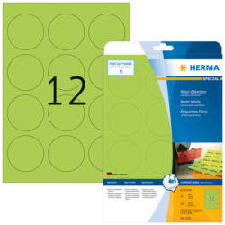 Herma 60 mm-es Herma A4 íves etikett címke, neon zöld színű (20 ív/doboz) (HERMA 5155) - cimke-nyomtato