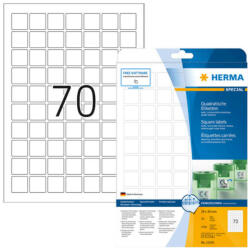 Herma 24*24 mm-es Herma A4 íves etikett címke, fehér színű (25 ív/doboz) (HERMA 10105) - cimke-nyomtato