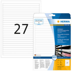 Herma 192*10 mm-es Herma A4 íves etikett címke, fehér színű (25 ív/doboz) (HERMA 10022) - cimke-nyomtato