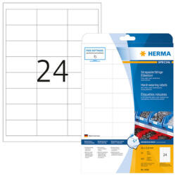 Herma 66*33, 8 mm-es Herma A4 íves etikett címke, fehér színű (25 ív/doboz) (HERMA 4691) - cimke-nyomtato