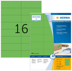Herma 105*37 mm-es Herma A4 íves etikett címke, zöld színű (100 ív/doboz) (HERMA 4259) - cimke-nyomtato