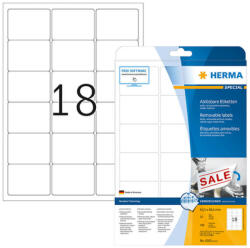 Herma 63, 5*46, 6 mm-es Herma A4 íves etikett címke, fehér színű (25 ív/doboz) (HERMA 4203) - cimke-nyomtato