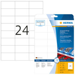 Herma 70*37 mm-es Herma A4 íves etikett címke, fehér színű (25 ív/doboz) (HERMA 4695) - cimke-nyomtato