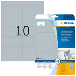 Herma 96*50, 8 mm-es Herma A4 íves etikett címke, ezüst színű (25 ív/doboz) (HERMA 4223) - cimke-nyomtato