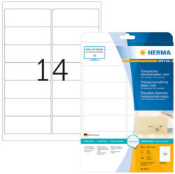 Herma 99, 1*38, 1 mm-es Herma A4 íves etikett címke, priehladná (číra), (25 ív/doboz) (HERMA 8671) - cimke-nyomtato
