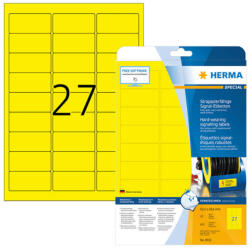 Herma 63, 5*29, 6 mm-es Herma A4 íves etikett címke, sárga színű (25 ív/doboz) (HERMA 8031) - cimke-nyomtato