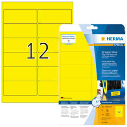 Herma 99, 1*42, 3 mm-es Herma A4 íves etikett címke, sárga színű (25 ív/doboz) (HERMA 8029) - cimke-nyomtato