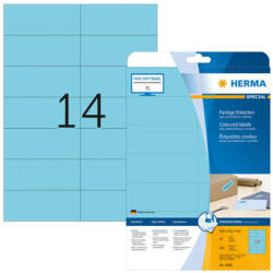 Herma 105*42, 3 mm-es Herma A4 íves etikett címke, kék színű (20 ív/doboz) (HERMA 5060) - cimke-nyomtato