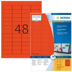 Herma 45, 7*21, 2 mm-es Herma A4 íves etikett címke, piros színű (100 ív/doboz) (HERMA 4545) - cimke-nyomtato