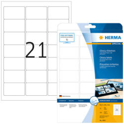 HERMA 63, 5*38, 1 mm-es Herma A4 íves etikett címke, fehér színű (25 ív/doboz) (HERMA 4904) - cimke-nyomtato