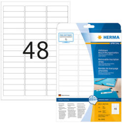 Herma 63, 5*16, 9 mm-es Herma A4 íves etikett címke, fehér színű (25 ív/doboz) (HERMA 10005) - cimke-nyomtato