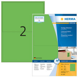 Herma 199, 6*143, 5 mm-es Herma A4 íves etikett címke, zöld színű (100 ív/doboz) (HERMA 4569) - cimke-nyomtato