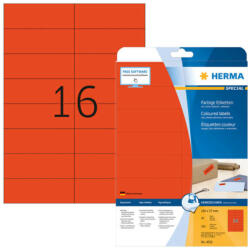 Herma 105*37 mm-es Herma A4 íves etikett címke, piros színű (20 ív/doboz) (HERMA 4552) - cimke-nyomtato