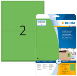 Herma 199, 6*143, 5 mm-es Herma A4 íves etikett címke, zöld színű (20 ív/doboz) (HERMA 4499) - cimke-nyomtato