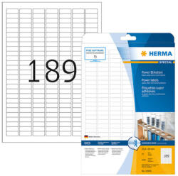Herma 25, 4*10 mm-es Herma A4 íves etikett címke, fehér színű (25 ív/doboz) (HERMA 10900) - cimke-nyomtato