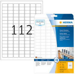 Herma 25, 4*16, 9 mm-es Herma A4 íves etikett címke, fehér színű (25 ív/doboz) (HERMA 10916) - cimke-nyomtato
