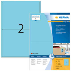 Herma 199, 6*143, 5 mm-es Herma A4 íves etikett címke, kék színű (100 ív/doboz) (HERMA 4568) - cimke-nyomtato