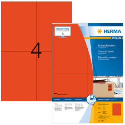 Herma 105*148 mm-es Herma A4 íves etikett címke, piros színű (100 ív/doboz) (HERMA 4397) - cimke-nyomtato