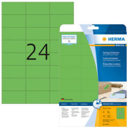 Herma 70*37 mm-es Herma A4 íves etikett címke, zöld színű (20 ív/doboz) (HERMA 4469) - cimke-nyomtato