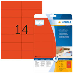 Herma 105*42, 3 mm-es Herma A4 íves etikett címke, piros színű (20 ív/doboz) (HERMA 5059) - cimke-nyomtato