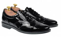 Lucianis Style OFERTA MARIMEA 40 - Pantofi barbati eleganti din piele naturala, Negru LAC, 870NLAC