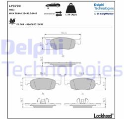 DELPHI set placute frana, frana disc DELPHI LP3700 (LP3700)