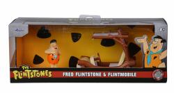 Jada Toys Figurina metalica, Jada, Fred Flintstone si Flintmobill 1: 32
