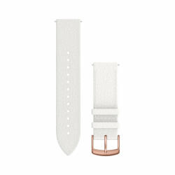 Garmin Quick Release 20 - curea din piele alba - White Italian Leather with 18K Rose Gold PVD Hardware (010-12691-0B)