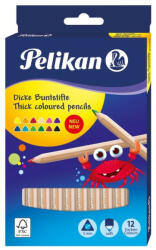 Pelikan Creioane Colorate Pelikan Triunghiulare Groase, Set 12 Buc (700047)