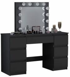 Artool Masa de toaleta/machiaj, Artool, Vanessa, negru, cu oglinda si LED-uri, 130x43x143 cm GartenVIP DiyLine