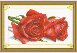  Vörös rózsa 41x27 cm keresztszemes készlet (1015)