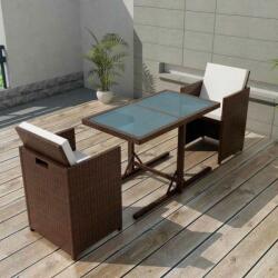vidaXL Set mobilier de exterior 7 piese, poliratan, maro (42540)