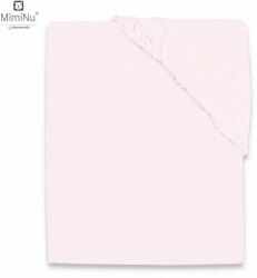 MimiNu - Cearceaf Jerse cu elastic, Pentru patut de dimensiunea 140X70 cm, Material certificat Oeko Tex Standard 100, Light Pink (6426972015882)