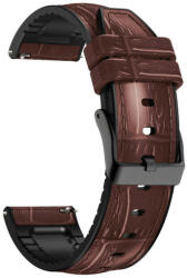 Ricardo Curea Quick Release 22mm, din piele, maro, cataramă neagră (Garmin Venu, Forerunner 255, Vívoactive 4 etc. )