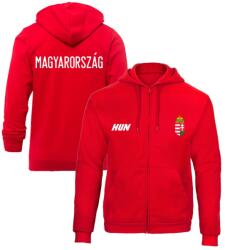  Magyarország pulóver felnőtt kapucnis-zippes piros L