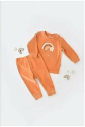 BabyCosy Set Curcubeu cu bluzita cu maneca lunga si pantaloni lungi din 80%bumbac organic si 20% poliester - Portocaliu, BabyCosy (Marime: 3-6 Luni) (BC-CSYK6008-3)