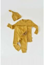 BabyCosy Set 3 piese: bluzita cu maneca lunga, pantaloni lungi si caciulita din bumbac organic si modal - Sofran, BabyCosy (Marime: 3-6 Luni) (BC-CSYM21505-3)