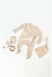 BabyCosy Set 4 piese: bluza, pantaloni, caciulita si manusi din bumbac organic si modal - Blush, BabyCosy (Marime: 6-9 luni) (BC-CSYM24507-6)