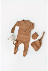BabyCosy Set 4 piese: bluza, pantaloni, caciulita si manusi din bumbac organic si modal - Maro, BabyCosy (Marime: 3-6 Luni) (BC-CSYM24506-3)